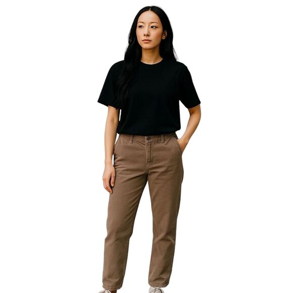 LL Bean Curvy Fit Corduroy Pants 10 TALL Flat Front Stretchy Back Soft Tan 10T - Picture 9 of 15